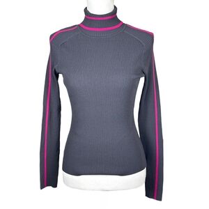 Milly Gray and Pink Turtleneck Sweater